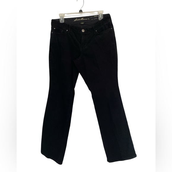 Eddie Bauer Black Corduroy curvy fit boot cut Pants in size 10 - Picture 1 of 5